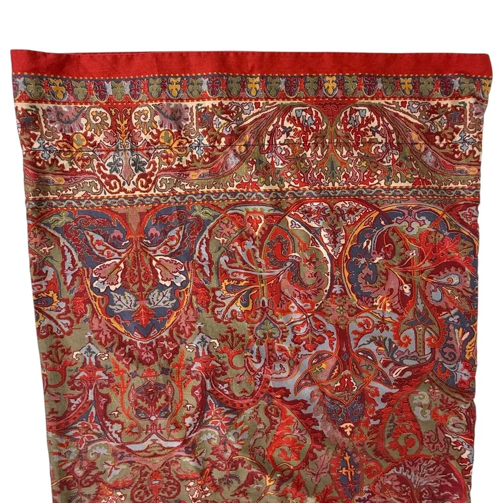 2 Ralph Lauren Galahad Pillowcases Set Red Paisley Standard Size Cotton VTG